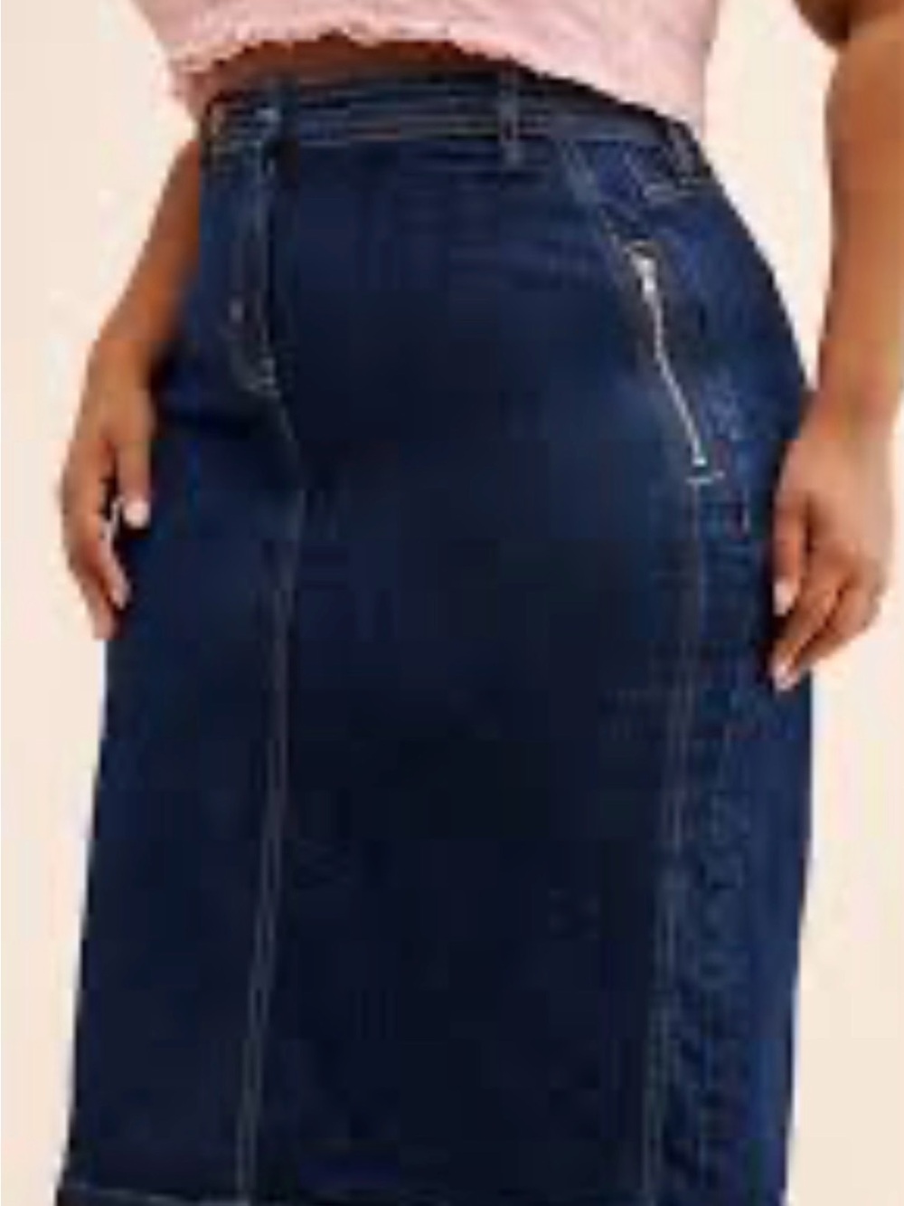 Pilcro Women's Blue Denim Pencil
Skirt Zip Front Pockets Knee
Length Sz 22W